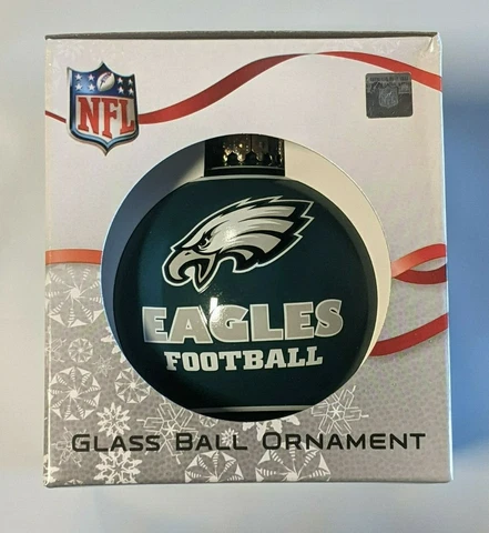 Philadelphia Eagles Christmas Tree Holiday Ornament New - Team Logo Glass Ball Cover