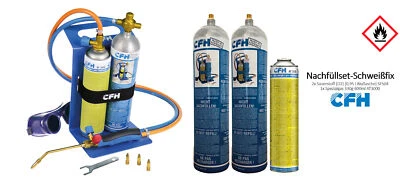 CFH Aktionsset Schweißfix Autogenschweißgerät Hartlötgerät Sauerstoff und Propan - Bild 1 von 4
