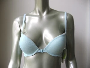 XB040 Honeydew NEW 70721 Blue Lace Overlay Memory Form Front Open Push Up UW Bra - Picture 1 of 8
