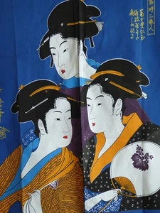 NUEVO Cortina Noren 36.5"L UKIYOE UTAMARO BIJIN Puerta Divisor de Habitación Tapiz - Imagen 1 de 2