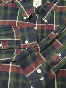 Brooks Brothers Shirt Mens Size XL Regent Plaid Long Sleeves All Cotton - Picture 1 of 8