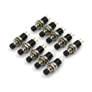 10Pcs PB05A Black 7mm ON-OFF 2Pin Self-Locking 1NO SPST Mini Push Button Switch - Picture 1 of 5