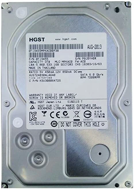 Hitachi Deskstar 7K3000 0F19455 3TB 7.2K RPM 6Gbps 3.5" SATA HDD HDS723030ALA640 - Image 1 of 1