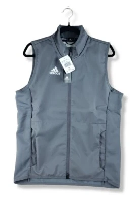 adidas Game Mode Vest Men's Casual Full Zip Vest FP9983 Gray White Small - Image 1 of 4