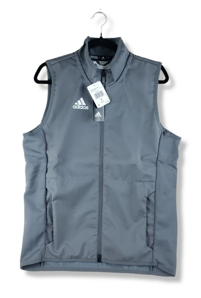 adidas Game Mode Vest Men's Casual Full Zip Vest FP9983 Gray White Small - Image 1 of 4