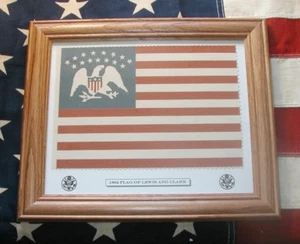Gerahmt 15 Sterne, amerikanische Flagge von Lewis und Clark... 1804 - Bild 1 von 2