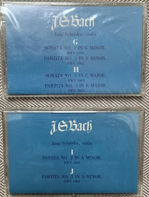 JAAP SCHRODER violin BACH Solo Sonatas & Partitas - 1990 SEALED 2 CASSETTES - Image 1 of 4