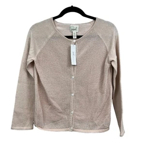 Peek Open Knit Cardigan Sweater Colette Glittery Blush Pink Girl's Sz 3XL (14) - Picture 1 of 5