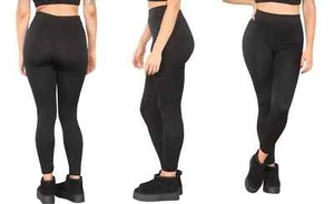 Ultraweiche schwarze Leggings für Damen Alltag schwarz dehnbar bequem - Bild 1 von 1