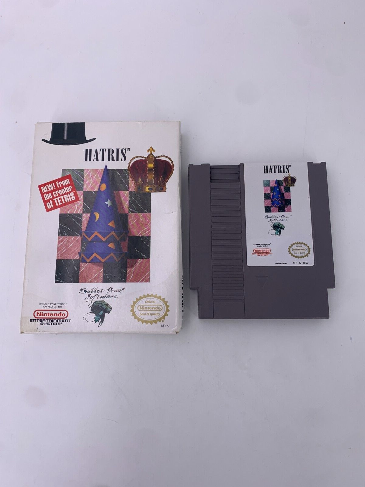 Hatris (Nintendo Entertainment System, NES, 1992) Game and Box