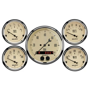 AutoMeter 3-3/8in & 2-1/16in GPS Speedometer Antique Beige Gauge Kit - 5 Pc - Picture 1 of 10