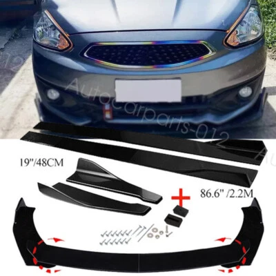 For Mitsubishi Mirage Side Skirt Front & Rear Bumper Lip Splitter Spoiler Glossy - Image 1 of 4