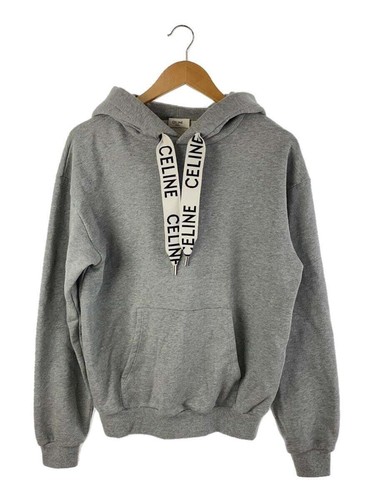 CELINE felpa con cappuccio sciolta cotone grigio XS
