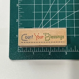 Westwater Enterprises Counted Cross Stitch Count Your Blessing Wood Mount Stamp - Picture 1 of 3