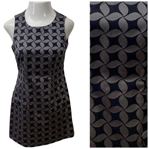 Abito Michael Kors donna taglia 6 smanicato anni 70 vibrazione grigio argento lavoro ufficio