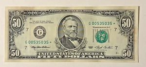 SMALL BUST GRANT $50 DOLLAR BILL 1993 CHICAGO STAR NOTE -LIGHTLY CIRCULATED - Picture 1 of 2