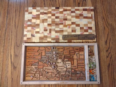 Homemade Art Wooden Board Game Colorado Risk Beautiful, countys, box, mahogany - Image 1 of 4