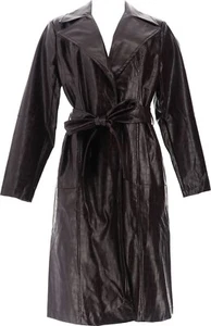 J Jason Wu The Icon Faux Leather Croc Trench Coat Eggplant XL NWOT (848) - Picture 1 of 2
