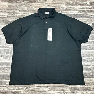 Hanes Stedman Mens sz 3X Preshrunk 100% Cotton Short Sleeve Black Polo Shirt NWT - Picture 1 of 6