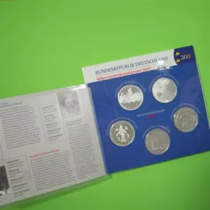 BRD 2007 5x 10 Euro Silber-Gedenkmünzenset in Blister PP Spiegelglanz - Bild 1 von 2