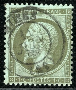 FRANCE Classic SG.87 1c Olive-Green (1862) Superb Used CDS Cat £26+ PURPLE132 - Picture 1 of 6