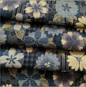 2m Japanese Fabric flower pattern Cherry Blossom blue Free Shipping *1667 - Picture 1 of 9