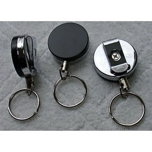 2" Retractable Full Metal Badge ID Holder Pull Reel Key Chain Keychain Clip Belt - Picture 1 of 7