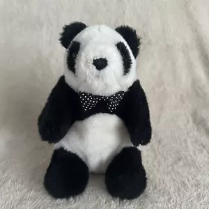 Vintage 1985 Gund Panda Bear 9” Plush Stuffed Animal Domino Sitting Bow Tie - Photo 1 sur 7