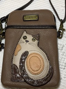 Bolso Bandolera CHALA Bronceado Gatito Gatito Marrón Teléfono Celular Cartera Mini - Imagen 1 de 12