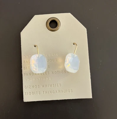 New Anthropologie Floating Crystal Earrings- White -MSRP $32 - Image 1 of 4