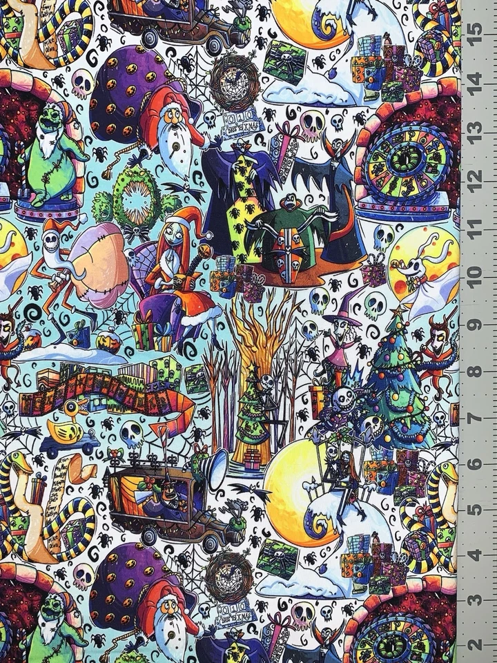 Nightmare Before Christmas Custom Fabric Fat Quarter 18x28” Cotton Spandex - Image 1 of 1