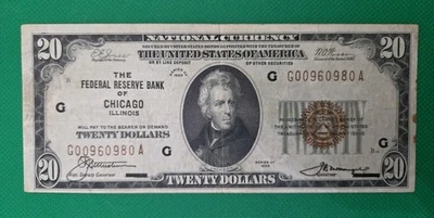 1929 20 Dollar Federal Reserve Bank of Chicago note - Image 1 of 4