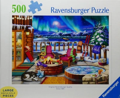Ravensburger 500XL Piece Jigsaw Puzzle ''NORTHERN LIGHTS' - Complete - Image 1 of 4