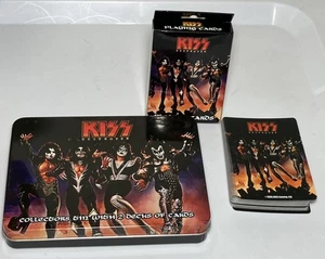 Juego de cartas y 2 barajas de hojalata KISS 2005 Edition Ace Frehley, Paul, Peter & Gene - Imagen 1 de 6