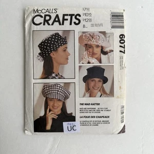 Vtg McCalls 6077 Misses’ Hats Sewing Pattern Floppy Hat Baseball Hat Cabbie UC - Picture 1 of 4