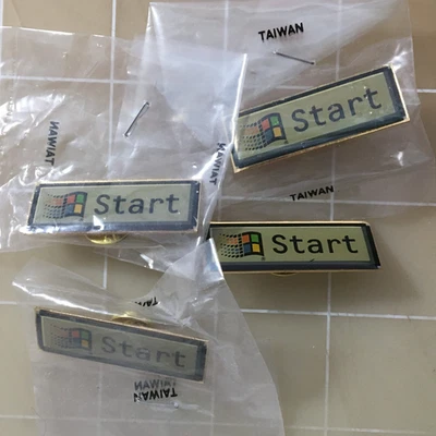 4 pinos de lapela vintage originais Microsoft Windows 95 logotipo de início de lançamento ~ quase perfeito-estado perfeito - Imagem 1 de 2