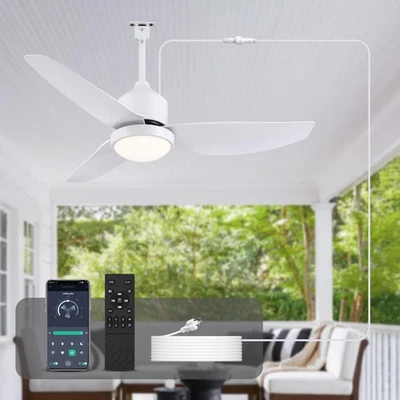 BZX Waterproof Outdoor Ceiling-Fan with Light - 42" Modern Ceiling Fans with ... - Image 1 of 4