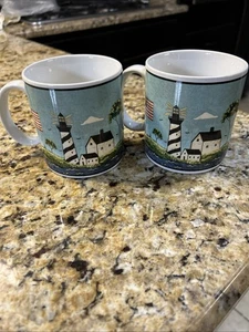 Sakura Warren Kimble Coastal Breeze Coffee Mug Cup Lighthouse 1998 - Picture 1 of 4