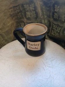 Harley Dude Large 16oz Coffee Drip Glazed Ceramic Stoneware Mug Cup - Picture 1 of 6