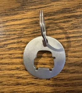 Schlüsselanhänger Metall rund kompakt Auto Silhouette Ausschnitt Schlüsselring  - Bild 1 von 2