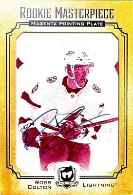 21-22 The Cup Rookie Masterpiece Ross Colton  1/1  MAGENTA Printing Plate AUTO - Image 1 of 2