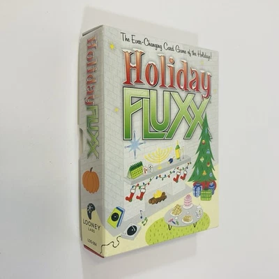 HOLIDAY FLUXX BOARD/CARD GAME christmas theme family age 8+ looney COMPLETE EUC - Image 1 of 4