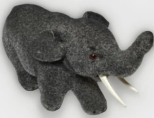 VTG Made West Germany Wagner Kunstlerschutz Flocked Elephant W/ Original Sticker - Picture 1 of 7