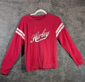 WOMEN'S/JRS Hurley Buzz Tower Crew Flesce Sweatshirt Deep Red Small - Picture 1 of 6