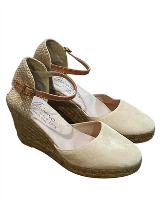 Anthropologie Gaimo Tacón de Cuña Mujer US 8.5 EU 39 Gamuza Tostada Hecho en España Foto 1 de 4