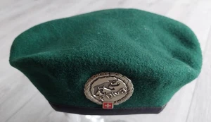 Militär Baskenmütze, Kokarde F Div3, grün, Wolle, Gr. EU 56 - 57, gebraucht, Schweizer Armee - Bild 1 von 10