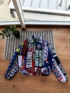 CHAQUETA BUFANDA DE FÚTBOL VINTAGE CAMISETA REELABORADA DOBLE CARA ROONEY Talla M-L - Imagen 1 de 18