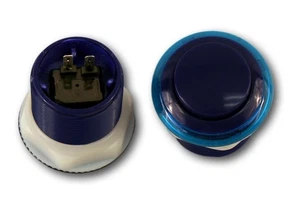 Arcade Game two color, edge transparency round Push button Blue for Mame + Jamma - Picture 1 of 1