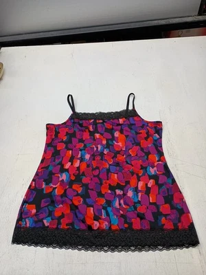 Moda Bug Cami Camiseta sin mangas Mujer Talla Grande Encaje Multicolor Correas Ajustables Foto 1 de 4