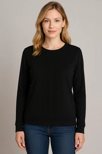 Karl Lagerfeld Sweater Size Small Lace Black  Prepy Dainty Goth Neutral Work - Picture 1 of 8
